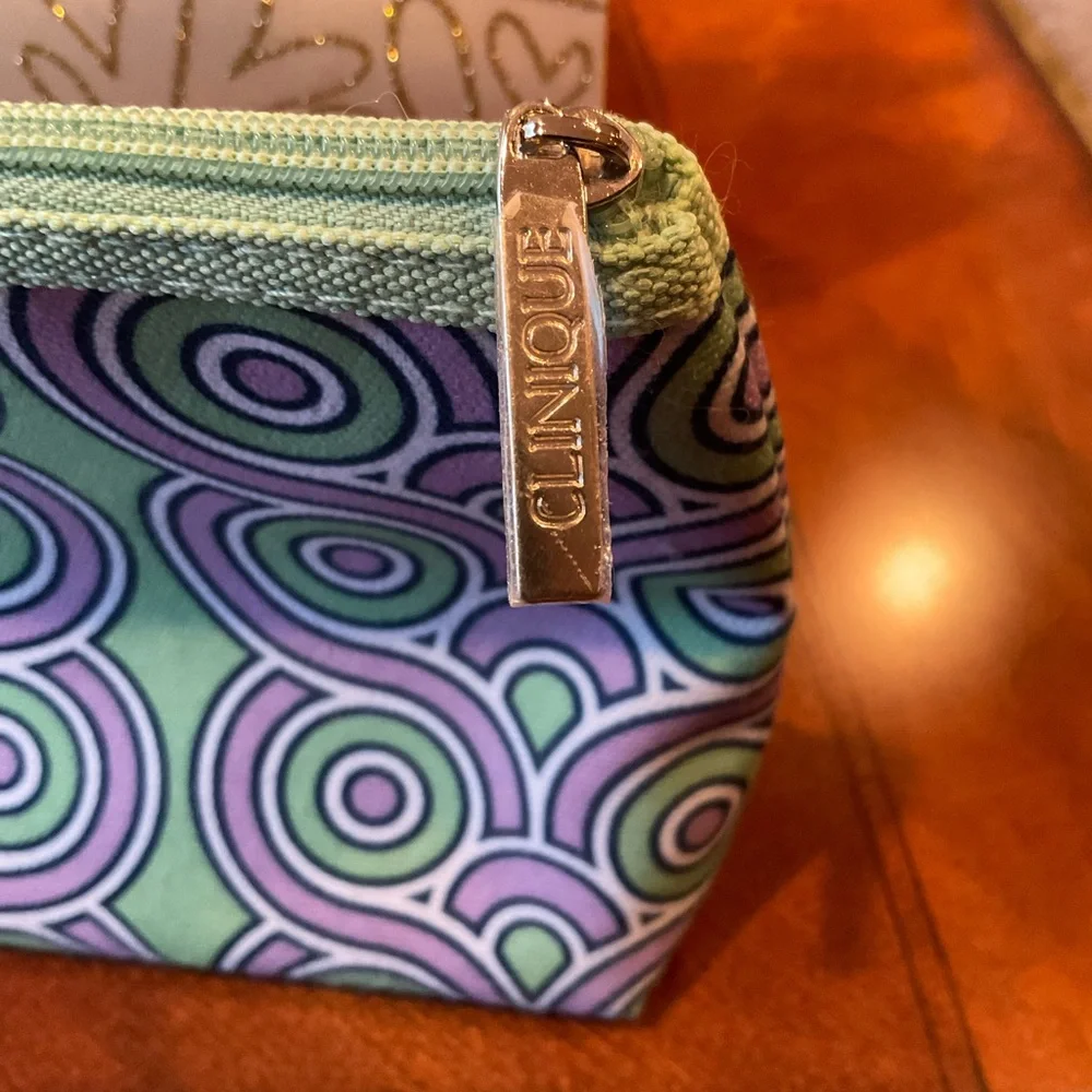Clinique Jonathan Adler Geometric Design Lavender & Mint Green Makeup Bag